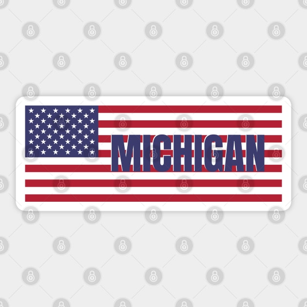 Michigan State in American Flag Sticker by aybe7elf